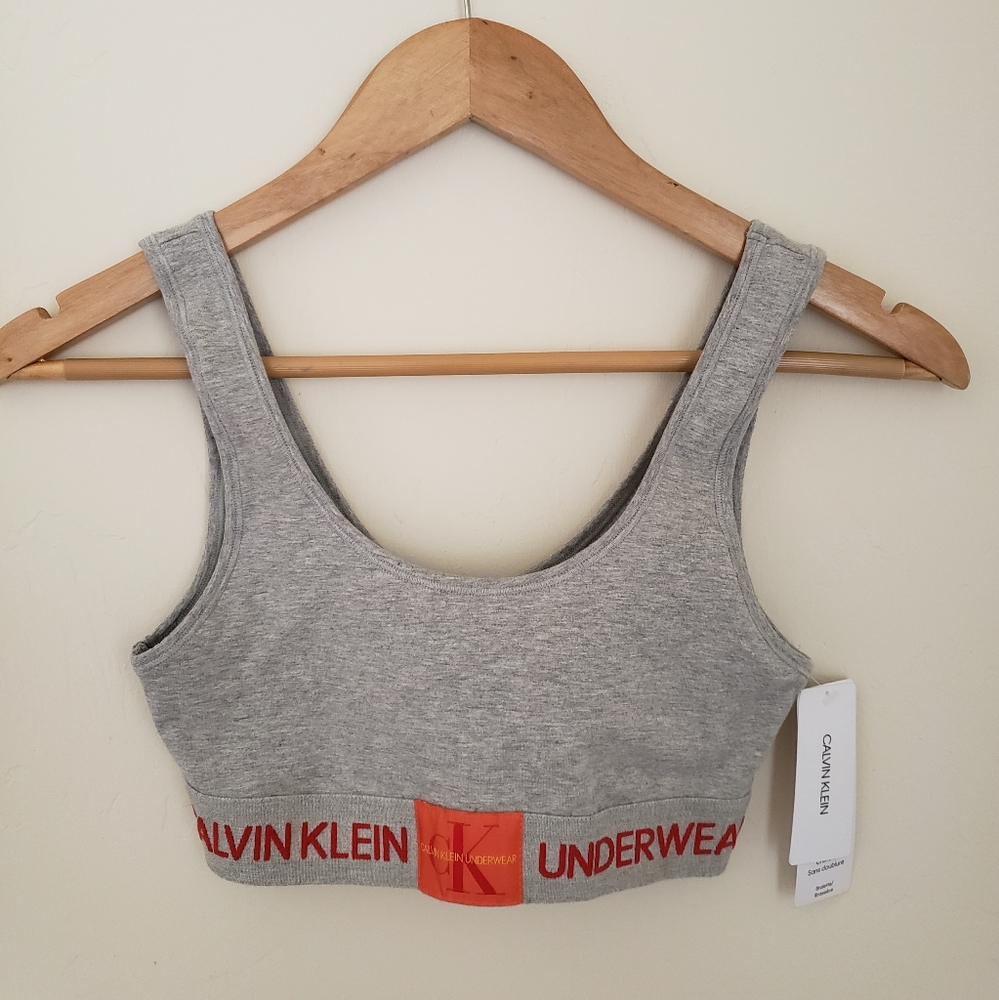 NWT Calvin Klein grey bralette size small